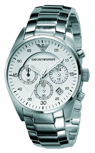 Armani Emporio Quartz Chronograph Silver Dial Men Armani Emporio Quartz Chronograph Silver Dial Men
