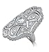 Jankuo Jewelry Curve Plus Size Symmetrical Shape Vintage Style Cubic Zirconia Ring Ship in Gift Box.