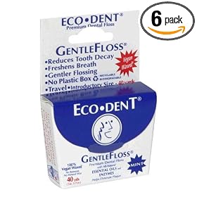 Eco-Dent, Waxed, Vegan, 40.00 YD (Pack of 6)