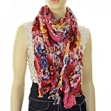 Elegant Soft Lace Ruffle Spring Flower Print Fashion Scarf