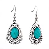 Elegant Oval Stone Dangle Chipstone Earrings