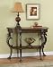 Powell Floral Demilune Console Table with Horse Heads