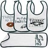 NFL Infant/Toddler Boys' Philadelphia Eagles 4-Piece Bib and Burp Set (Team Color, One Size)