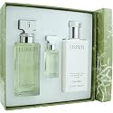 Eternity By Calvin Klein For Women. Set-eau De Parfum Spray 3.4 oz & Body Lotion 6.7 oz & Eau De Parfum Spray .5 oz Mini