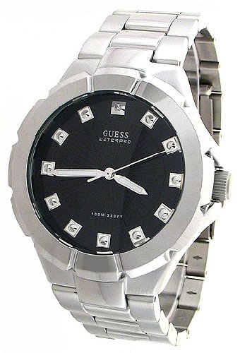 GUESS U10023G1 WaterPro Diamond Accent Marker Stainless Steel Bracelet Watches