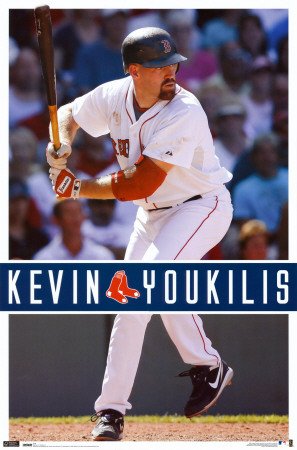 Boston Red Sox (Kevin Youkilis at Bat) Sports Poster Print - 22x34 Poster Print, 22x34 Poster Print, 22x34