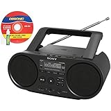 Sony Portable Full Range Stereo Boombox Sound System with MP3 CD Player, AM/FM Radio, 30 Presets, USB Input, Headphone & AUX Jack - Bonus DB Sonic CD Head Cleaner