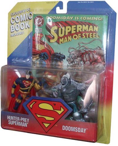  Superman Man of Steel Limited Edition 2 Pack Action Figure - Hunter-Prey Superman and Doomsday Plus Bonus Exclusive DC Comic Book