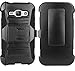 Galaxy Amp 2 Case, Galaxy Express 3 Case, Galaxy Luna Case, Galaxy J1 2016 Case, ATUS Hybrid Armor Kickstand Swivel Belt Clip Holster with Tempered Glass Screen Protector (Black/Black)