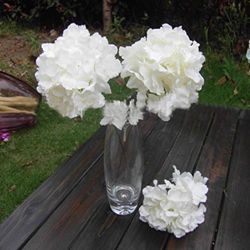 SSWQ Single Artificial Silk Flowers Bridal Hydrangea Garden Wedding Decor (White)