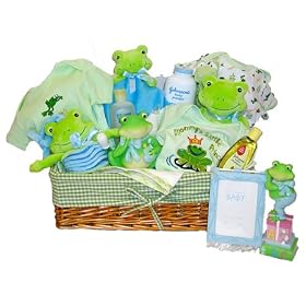 Mommy's Little Prince - Baby Boy Frog Basket
