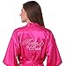 Joytton Women's Satin Kimono Robe with Embroidered Mother of the Bride Short