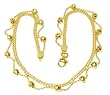 Solid Italian 14k Gold Designer Draped Bead Ankle Bracelet - JewelryWeb