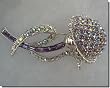 Lilac and White Crystals Flower Pin B1S73
