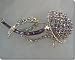 Lilac and White Crystals Flower Pin B1S73