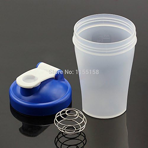 Smart Shake Gym Protein Shaker Mixer Cup with Stainless Whisk Ball(1 Bottle Random Color From Yelow,red, Blue,black, Green.purple)