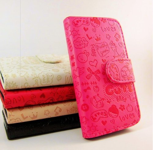 Cute lovely Little Witch Flip Pouch Cover PU Leather Skin Case Cover for LG Optimus L7 P700 P705 rose