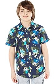 Pure Cotton Short Sleeve Floral Shirt
