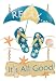 Beach Flip Flop Sandal Welcome Hanging Metal Sign