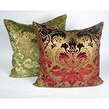 Venetian 24-inch Pillow with Feather and Down Fill - Savory Red by Designer Collection Sheri
