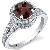 Majestic Sensation 1.50 Carats Garnet Ring in Sterling Silver Size 5 to 9