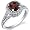 Majestic Sensation 1.50 Carats Garnet Ring in Sterling Silver Rhodium Finish Size 6