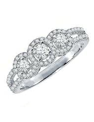 14k White Gold Round Diamond Ladies 3 Stone Engagement Bridal Ring 0.65 Ct... by DazzlingRock Collection