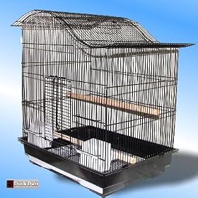 BLACK SWISS COTTAGE BIRD CAGE BUDGIE CANARY LOVEBIRDS FINCHES