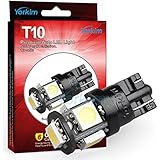 194 LED Light bulb, Yorkim&reg; 2015 Newest, 5th Generation, Interior Lights for W5W 194 168 2825 T10 Wedge 5-smd 5050, Replacement and Reverse T10 White Bulbs, Used For Signal Lights, Trunk Lights, Dashboard Lights, Parking Lights, With Great Brightness and Longer Life(Pack of 10)
