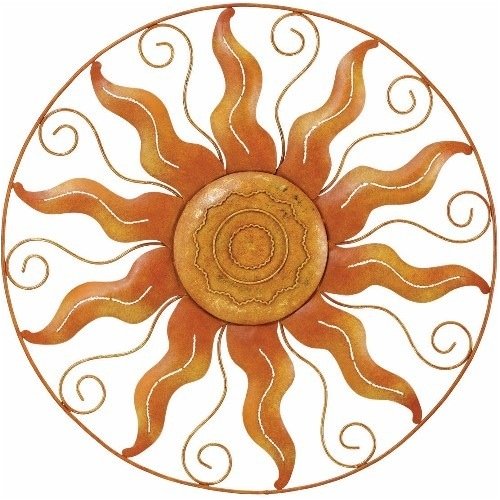 Wall Art 3D Metal Decor Sun Circle 3D Metal (23×23) – Regal Art #F158