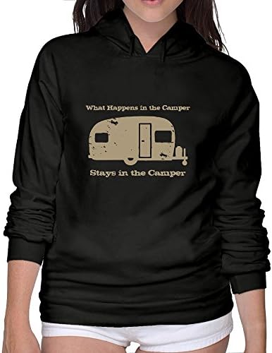 Black Women's What Happens In The Camper Hooded Sweatshirt
