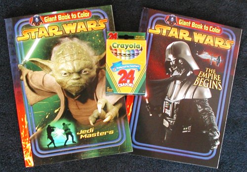 Childrens Toyshop  Toys : 2 Star Wars Giant Coloring Books and 24 Crayola Crayons