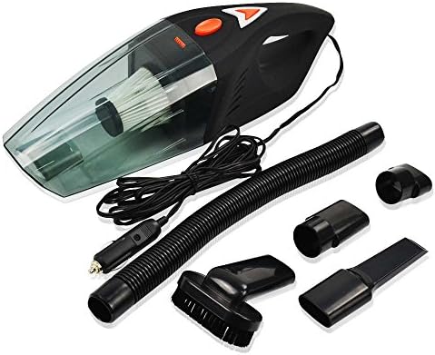 BESDI 12V 120W Automotive Wet Dry Amphibious Portable Mini Car Vacuum Cleaner Handheld Cleaner Dustbuster Wire Length in 16.4Ft (Black)