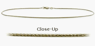 14 Karat Yellow Gold 9 Inch Snake Style Anklet