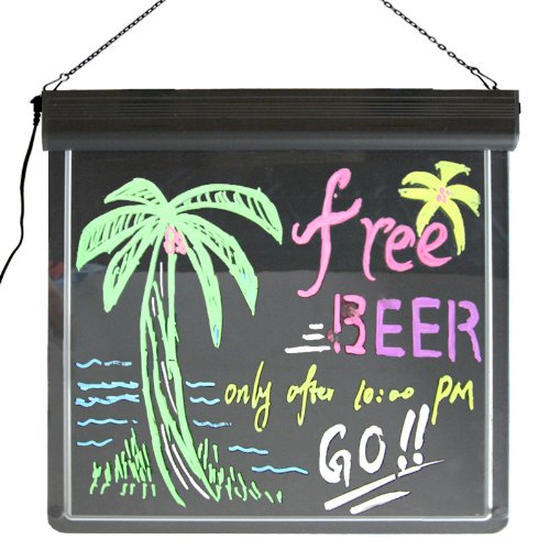 LED Lighted Menu Board LED Erasable Glowing Marker Board, Sign, Display for News, Messages, Menus, Sales...
