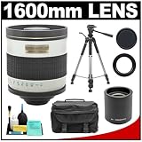 Rokinon 800mm Multi-Coated Mirror Lens with 2x Teleconverter (=1600mm) + Tripod + Case + Accessory Kit for Canon EOS Rebel XSi, XS, XTi, XT, 5D, 30D, 40D and 50D Digital SLR Cameras