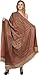 Exotic India Reversible Jamawar Shawl with Woven Paisle - Color Light Taupe