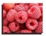 Produkt-Bild: Himbeeren zum essen, auf Leinwand, fertig gerahmt mit Keilrahmen, Kunstdruck, 100 x 70cm