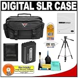 Precision Design 2000 Digital SLR System Camera Case/ Gadget Bag with NP-FH50 Battery + Tripod + Accessory Kit for Sony Alpha A230, A330 & A380 Digital SLR Cameras