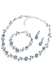USABride Floral Vine 3-Piece Necklace, Earrings & Bracelet Jewelry Set 1556