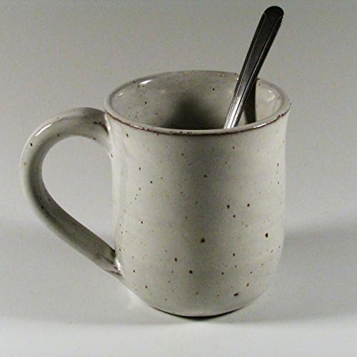 White Speckled Mug Coffee Cup Stoneware Wheel Thrown Stoneware Ceramics Pottery
