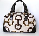 Gucci Handbags (White) 154377 Large Boston Bag Horsebit Senna Fabric