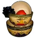 KITCHEN BOWLS, MIXING BOWLS TUSCANY FRUIT DECOR