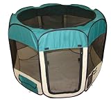 Pet Travel, Indoor or Outdoor Dog Cat Play Yard / Tent *Teal* *Large*