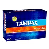 Tampax cardboard Super Plus Unscented, 100-Count Packages