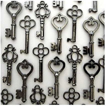 Skeleton Key Set in Gunmetal Black (30 Keys) 3 Different Styles - Vintage Style Key Replicas by Nesting Nomad