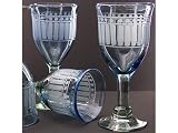 Wilton Armetale BelloVaso Flutes & Pearls 8-Ounce Glass Water Goblet, Free-Blown Glass