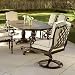 Set of Two Dining Armchairs with Cushions - Kiribati Vanilla with Walnut Piping - Frontgate, Kiribati Vanilla with Walnut Piping,Patio Furniture