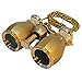 HQRP 4 x 30 Opera Glasses Antique Style Golden with Golden Trim w/Necklace Chain 4X Extra High Magnification w/Crystal Clear Optic (CCO) Plus Coaster
