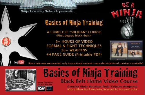 Blu-ray: "Basics of Ninja Training" Ninjutsu Blackbelt Video Course (Bujinkan) on 9 Blu-ray Discs